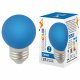 Лампа декоративная светодиодная (UL-00005647) Volpe E27 1W синяя LED-G45-1W/BLUE/E27/FR/С. 