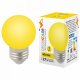 Лампа декоративная светодиодная (UL-00005649) Volpe E27 1W желтая LED-G45-1W/YELLOW/E27/FR/С. 