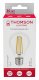 Лампа светодиодная филаментная Thomson E27 13W 2700K груша прозрачная TH-B2367. 