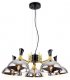 Подвесной светильник Ambrella light Traditional 5 TR9082/5 BK/GD/SM черный/золото/дымчатый E27/5 max 40W D750*750. 