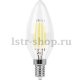 Лампа светодиодная филаментная Feron E14 5W 4000K Свеча Прозрачная LB-58 25573. 