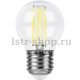 Лампа светодиодная филаментная Feron E27 5W 4000K Шар Прозрачная LB-61 25582. 