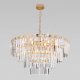 Подвесная люстра Eurosvet Elegante 10130/10 золото/прозрачный хрусталь Strotskis. 