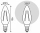 Лампа светодиодная Gauss Filament Elementary E14 12Вт 4100K 32122. 