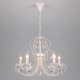 Подвесная люстра Eurosvet 3305/5 белый с золотом/прозрачный хрусталь Strotskis. 