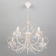 Подвесная люстра Eurosvet 3305/5 белый с золотом/прозрачный хрусталь Strotskis. 