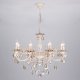 Подвесная люстра Eurosvet 3281/8 белый с золотом/тонированный хрусталь Strotskis. 