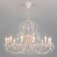 Подвесная люстра Eurosvet 3305/12 белый с золотом/прозрачный хрусталь Strotskis. 